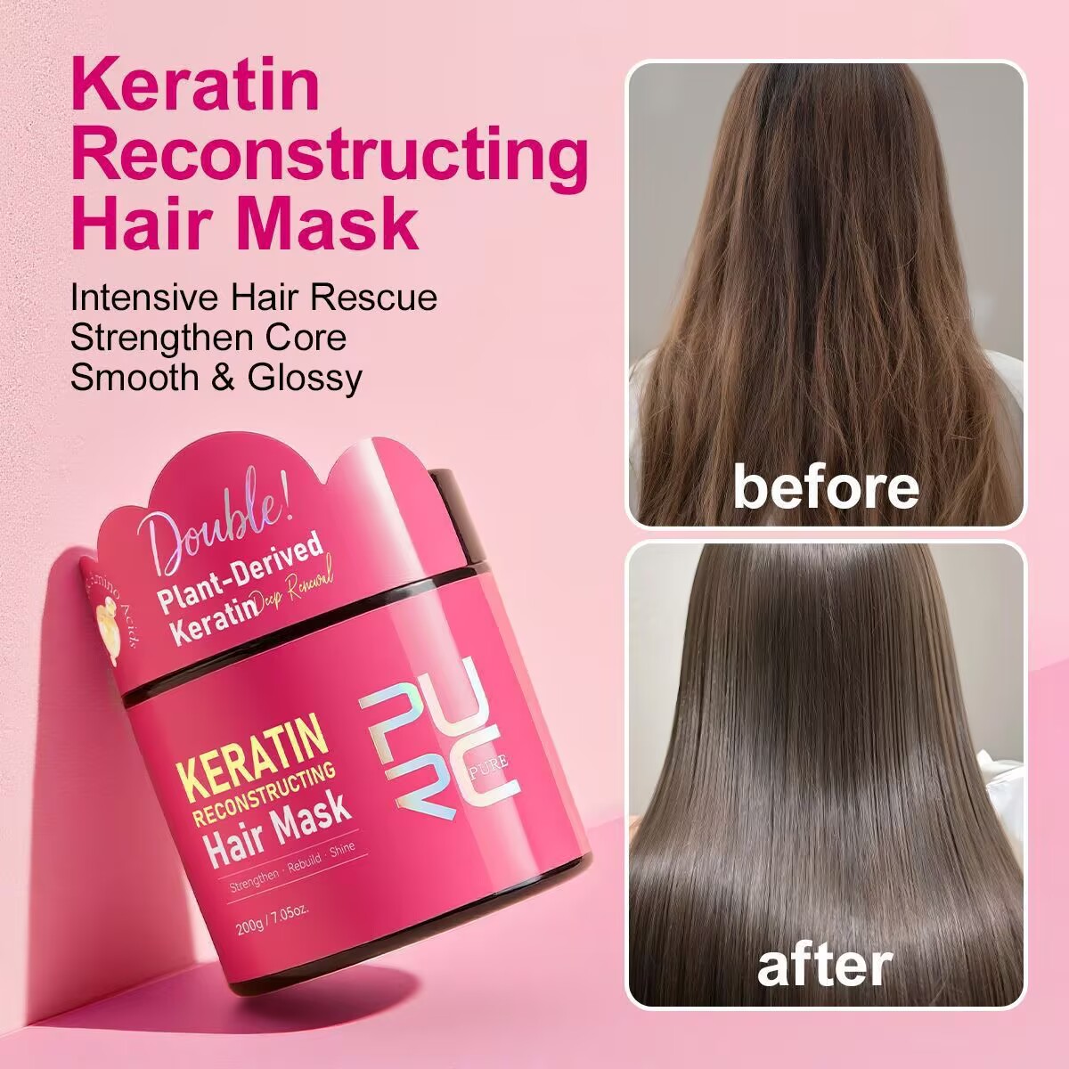 Hair Care Keratin Treatment - PURC 200g Maska do włosów z